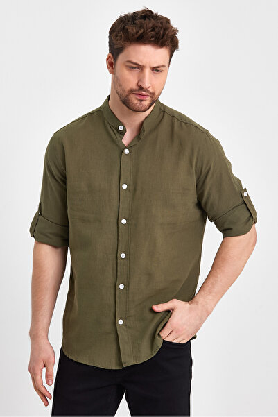 Weyeze Judge Collar Linen Basic Shirt Ae-Y13008Lns