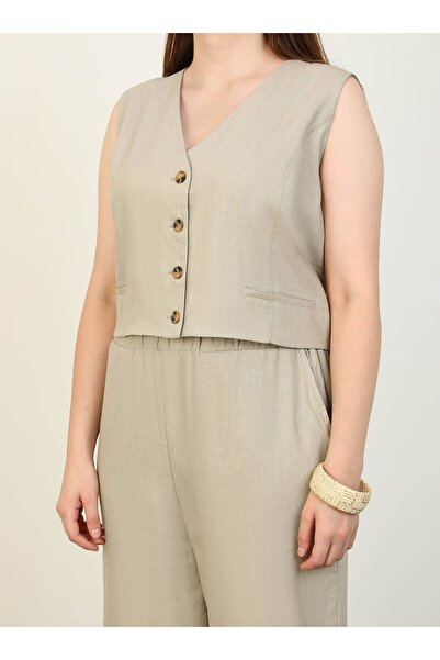 ALİA Mink Alia Large Size Set with Linen Vest