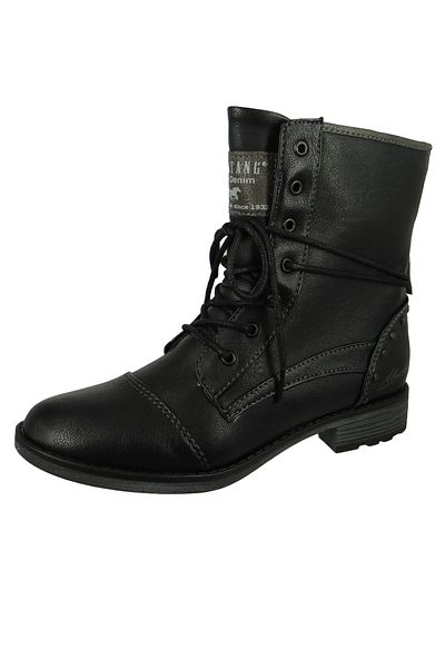 Mustang Damen Sportliche Stiefelette Winterschuhe 1265508 Schwarz 9 schwarz Kunstleder