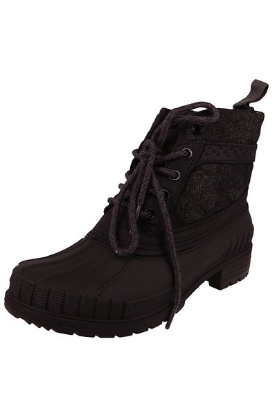 Kamik Damen Winterstiefel Winterschuhe Sienna Mid 2 NK2477 Schwarz Black Leder/Synthetik mit DOVER Laufsoh