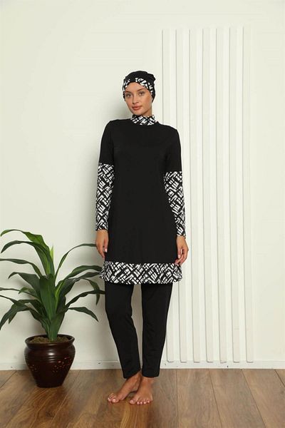 Celira Full Hijab Digital Patterned Swimsuit 31039