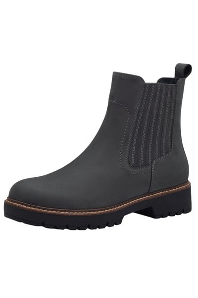 Tamaris Damen Sportliche Stiefelette 1-25410-43 Grau 003 Dark Grey Leder Mit Touch-it