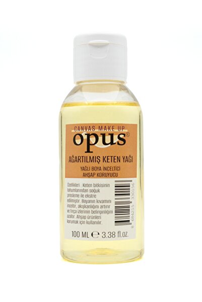 OPUS Ağartılmış Keten Yağı 100ml Yağlı Boya Inceltici Resim Yağı Ahşap Koruyucu