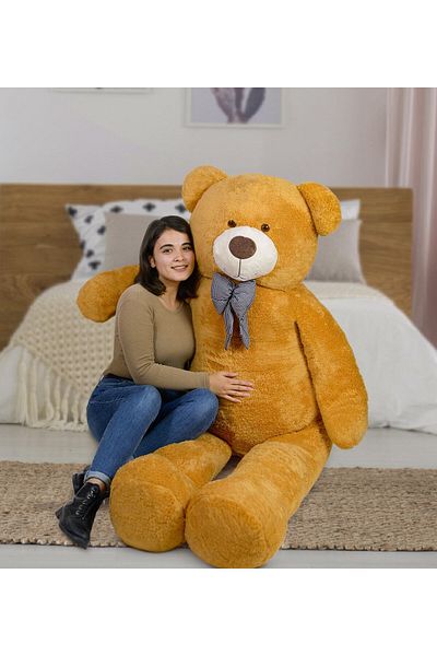 barış toys 200 Cm Big Teddy Bear with Bow Tie (100% Domestic)