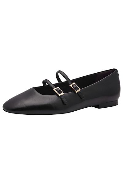 Tamaris Damen Klassische Ballerina 1-22142-44 Schwarz 001 Black Leder Mit Touch-it & Antislide Absatz