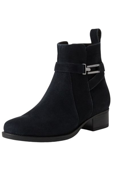 Tamaris Damen Elegante Stiefelette 1-25031-43 Blau 805 Navy Leder mit TOUCH-IT