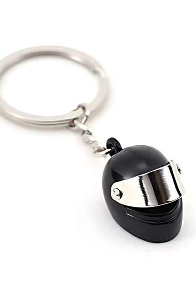 ŞEN AKSESUAR Motosiklet Scooter Motor Kaskı Siyah Renk Metal Anahtarlık