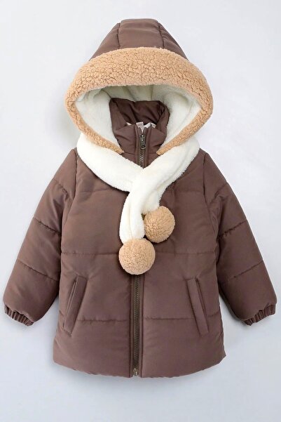 DeKuBaby New Season Children's Winter Coat-Mont with Sheepskin Pocket Hood an...