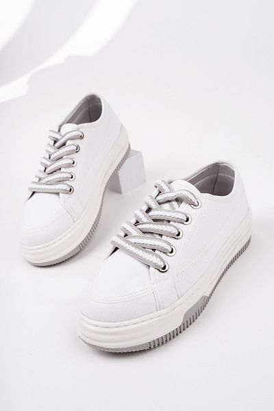 MUGGO Pantofi sport casual pentru femei, cu șireturi, cu talpă groasă Carina
