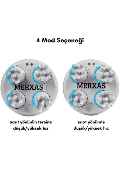 Merxas Beyaz KK-11 Rahatlatıcı Saç Derisi Masaj Aleti Baş ve Vücut Masaj Cihazı Anti-Stres