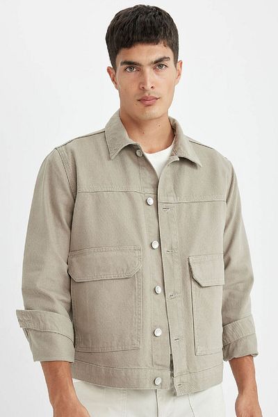 DeFacto Slim Fit Slim-Fit-Jeansjacke B8155ax24au