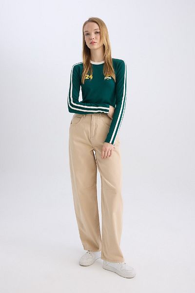 DeFacto Cool Gabardine Winter Pants - Baggy Fit with Pockets, Regular Waist D3761Ax24Au