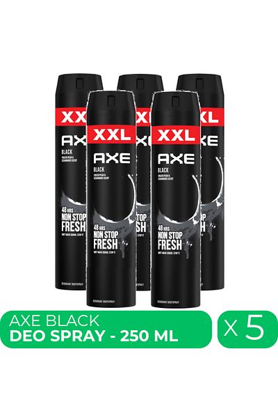 Axe Black, deodorant spray for men, 5 pcs x 250 ml