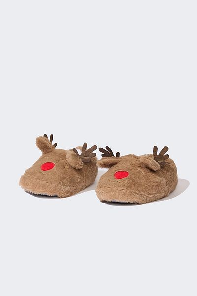 DeFacto Girl's Christmas Themed Thick Sole House Slippers D3449A824Wn