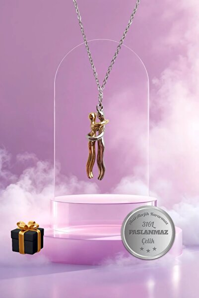 HEDİYEVİM الصلب تعانق زوجين للجنسين محاصر قلادة العشاق