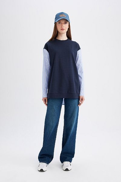 DeFacto Regular Fit Long Sleeve Basic Plain Sweatshirt Tunic 3165791