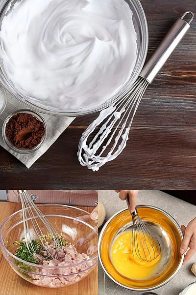 BEYZANA Stainless Steel Single Beater Practical Egg Sauce Mixer Whisk