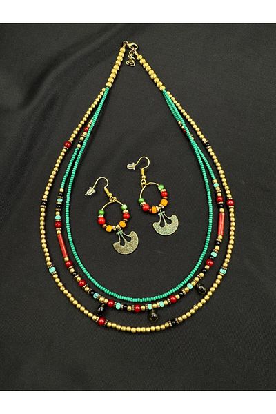 takitokaciniz Handmade Vintage Necklace Earrings Set