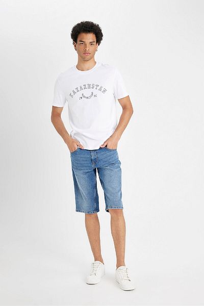 DeFacto T-shirt Crew Neck PrinteD Regular Fit - D6170AX24SM