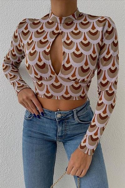 REKA MODA Autumn Cut Out Blouse 3018-08