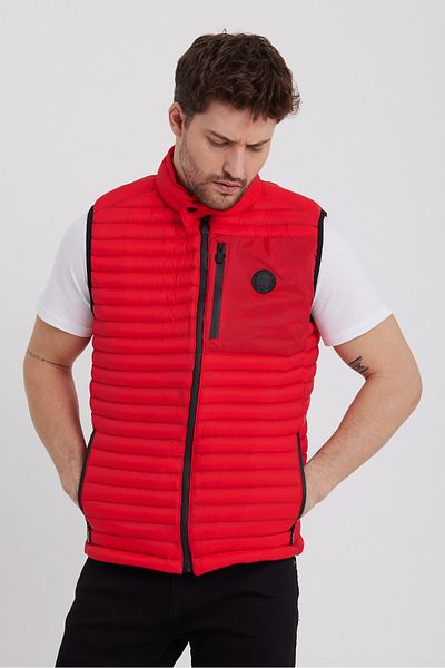 Weyeze Stand Collar Puffer Vest Ad-K59191Prm