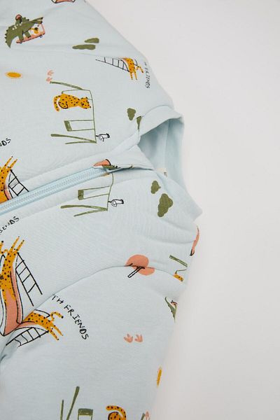 DeFacto Baby Boy Newborn Dinosaur Printed Zip-Up 2.5 Tog Fiber Combed Long Sleeve Jumpsuit D5339A524Wn