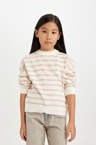 DeFacto Girl's Regular Fit Crew Neck Sweater D6759A8Ns