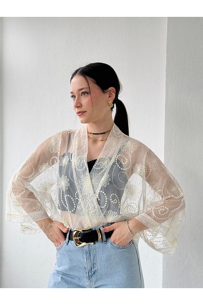 Retrobird Mini Kimono Design Tulle Ivory - Women's Electric Pump Repair Kit to Carry Fatigue