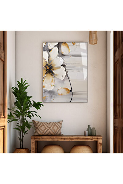 Harika bir ev HARİKABİREV | STICLA INSTRĂȘIUBILĂ CU DESIGN FLORAL GRI MOALE |...