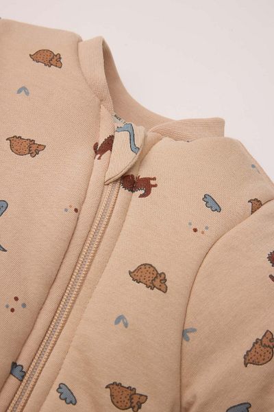 DeFacto Baby Boy Long Sleeve Dinosaur Print Combed Cotton Sleeping Bag - Zippered D6812A5Ns