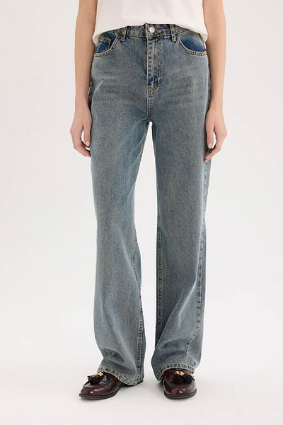 DeFacto 90's Wide Leg High Waist Long Jeans Washed Pants D6617Ax25Sp