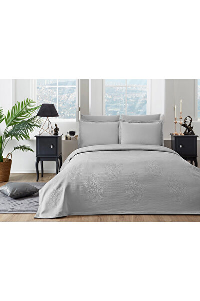 Özdilek GRİ   PİKE TAKIMI TEK KİŞİLİK GRİ  JAKARLI LÜX