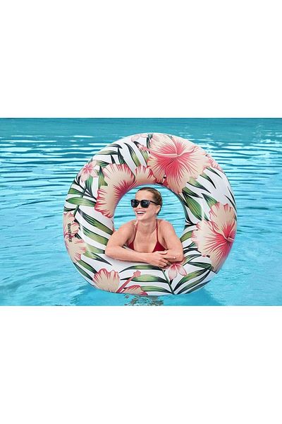 BESTWAY Tropical Palm Patterned Swim Ring 1.19m Assorted - 1 Piece