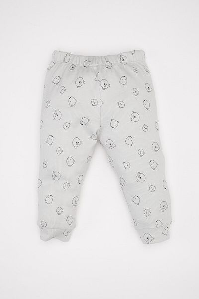 DeFacto Baby Boys Bear Print Dlouhý rukáv Žebrovaná košilka Pyžamo Set D6808A5NS