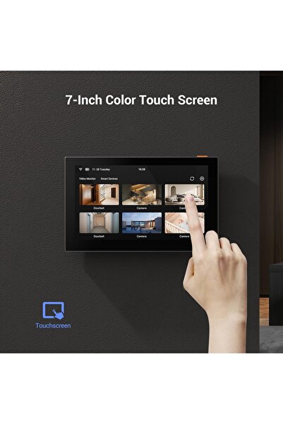 EZVIZ 7'' Wireless Security Monitor with Smart Touch Screen for Home System, 4600mAh Battery, 2.4GHz