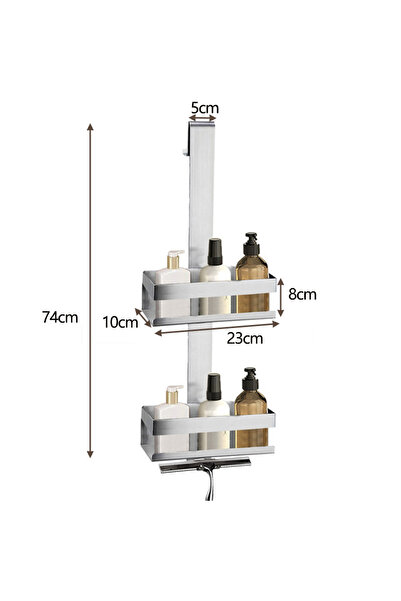 Choice رفوف حمام متحركة مزدوجة الفرشاة، منظم أرفف بدون حفر، دعامة دش، رف فولا...