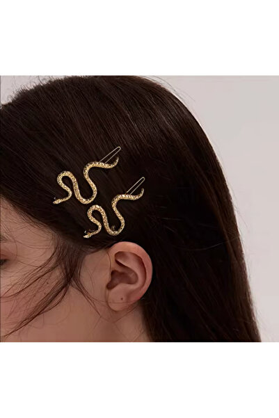 Girift Vintage Μεταλλικό κλιπ μαλλιών με λεπτομέρεια φιδιού Yeny Tekli