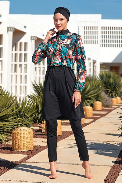 MARESİVA Fully Covered Hijab Swimsuit 2402 Black