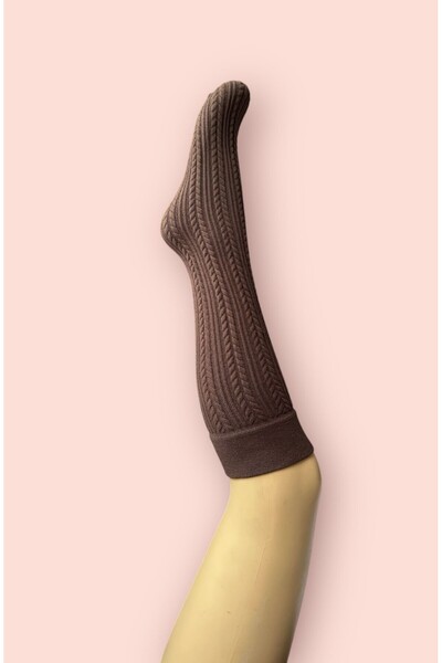 Penti Women's Knit Chestnut 200 Denier Thick Winter Self-Patterned Knee-Lengt...