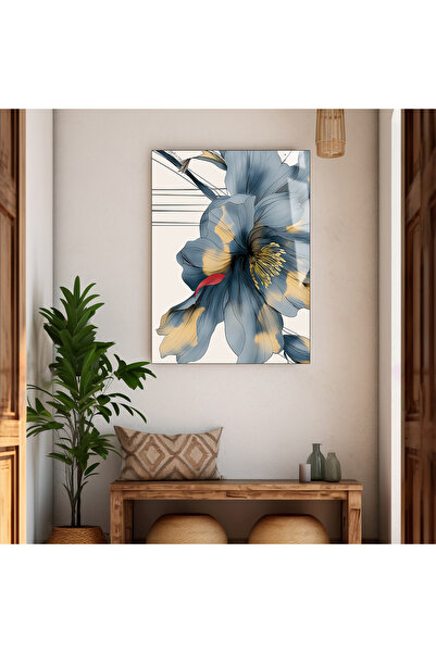 Harika bir ev HARİKABİREV | STICLA INTRACTABILĂ CU MODEL FLORAL ALBASTRU ÎNCH...