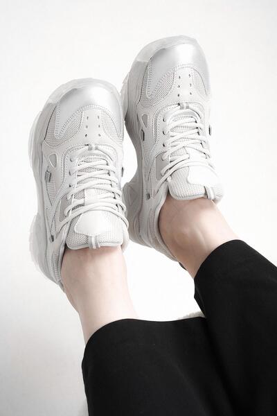 Stilbagshoes SONİA İTHAL ÖZEL SERİ KADIN SPOR AYAKKABI 65137 GÜMÜŞ