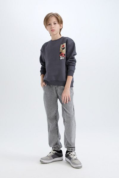 DeFacto Boy Oversize Wide Fit Crew Neck Printed Sweatshirt D5787A824Wn