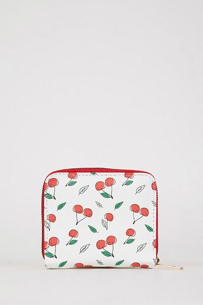 DeFacto Women's Cherry Patterned Faux Leather Wallet D7027Axns