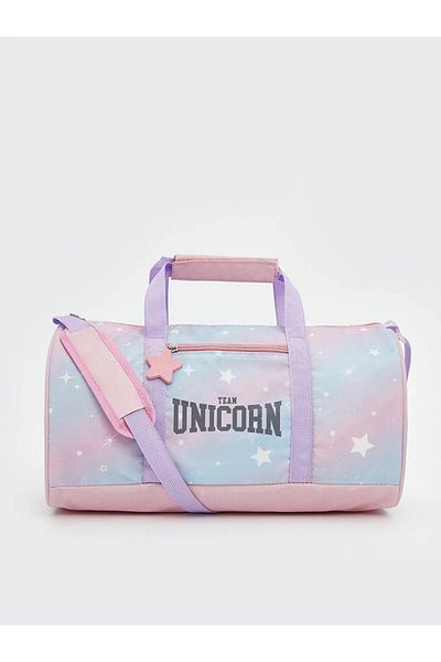 LC Waikiki ACCESORII LCW Geantă sport pentru fete cu imprimeu albastru