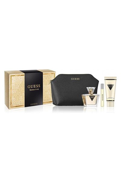 Guess Seductive Set For Women-- 75 ml Eau De Toilette-- 15 ml Spray-- 100 ml Body Lotion With Pouch