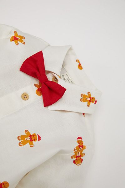 DeFacto Baby Boy Christmas Themed Twill Long Sleeve Shirt D6735A524Wn