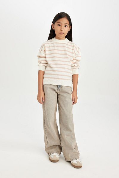 DeFacto Girl's Regular Fit Crew Neck Sweater D6759A8Ns