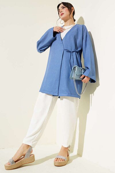 VOLT CLOTHİNG Women's Side Rope Tie Kimono