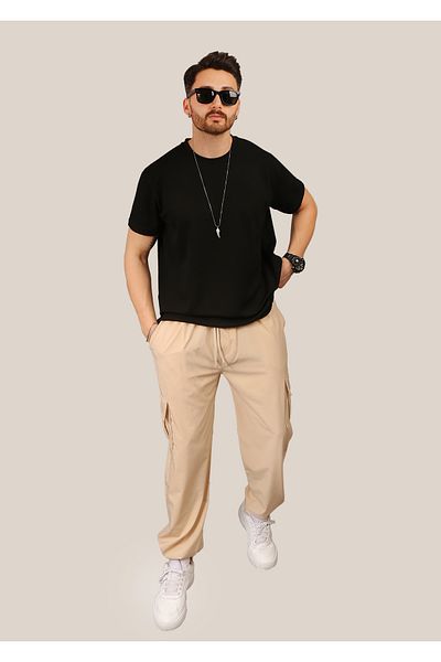 EydaMoon # yokgibi Baggy Cut Cargo Τσέπη Κλιπ στο πόδι Συμπαγής αθλητικός αθλητικός παντελόνι