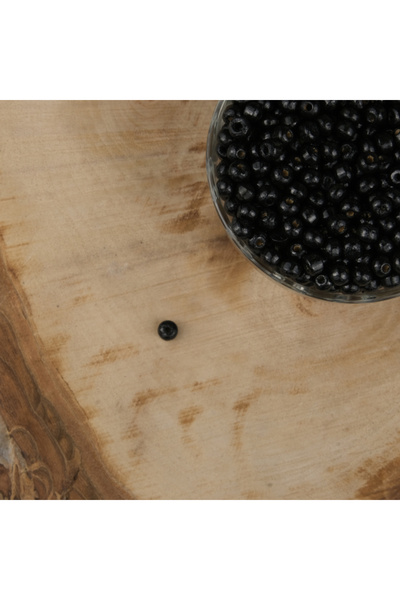 Prestij Boncuk Lakirane crne drvene perle 6 mm Neobrađene drvene perle 1 kg